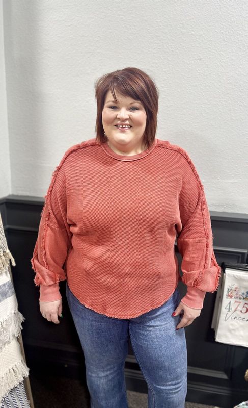 Poppy Red Thermal Top