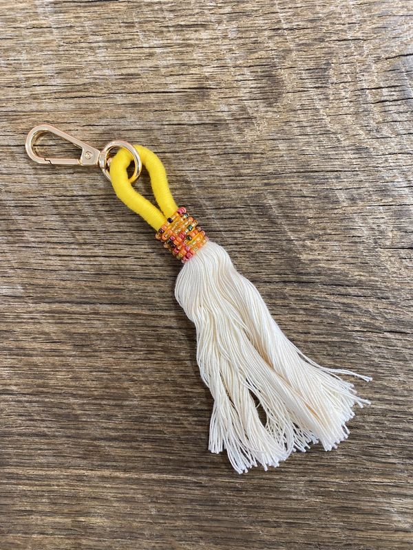 Yellow Beaded Tassel
