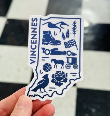 Vincennes, IN State Sticker