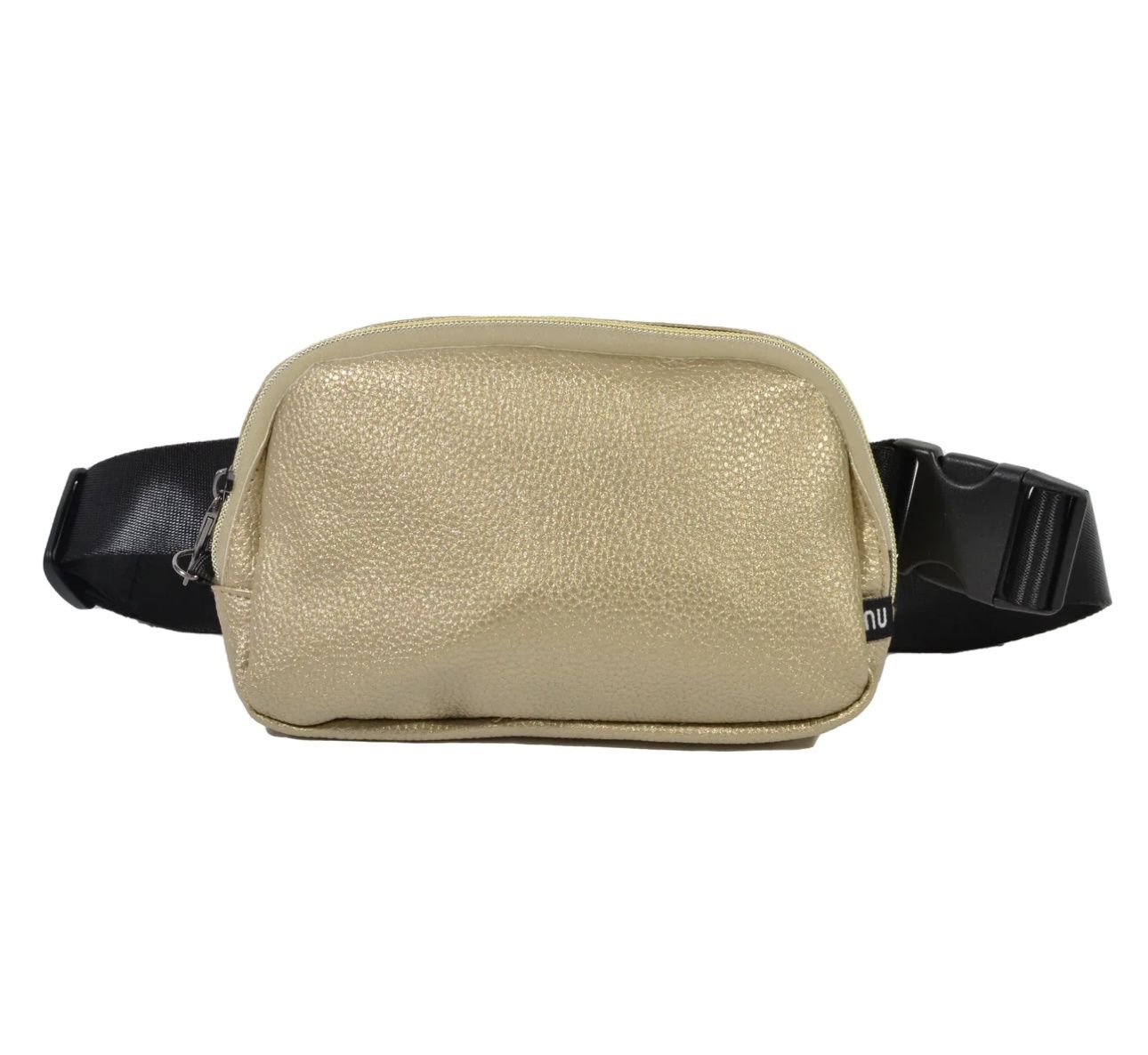 Gold Vegan Leather Belt Bag