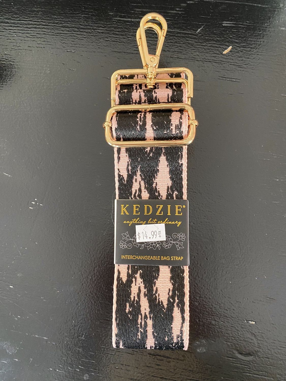 Pink/Black Smear Guitar Strap