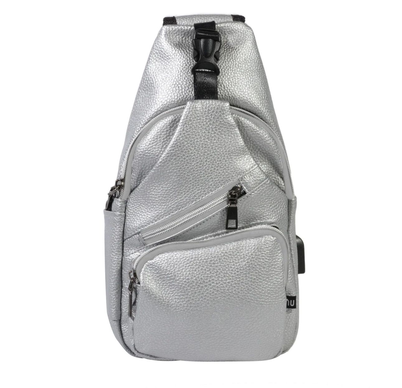 Silver Vegan Leather Regular Daypack