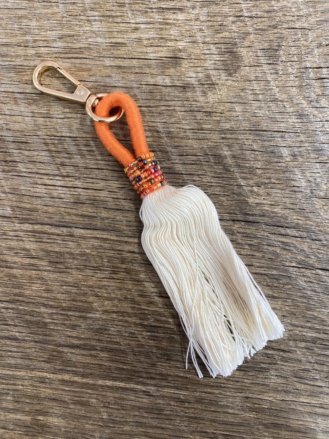 Orange Beaded Tassel