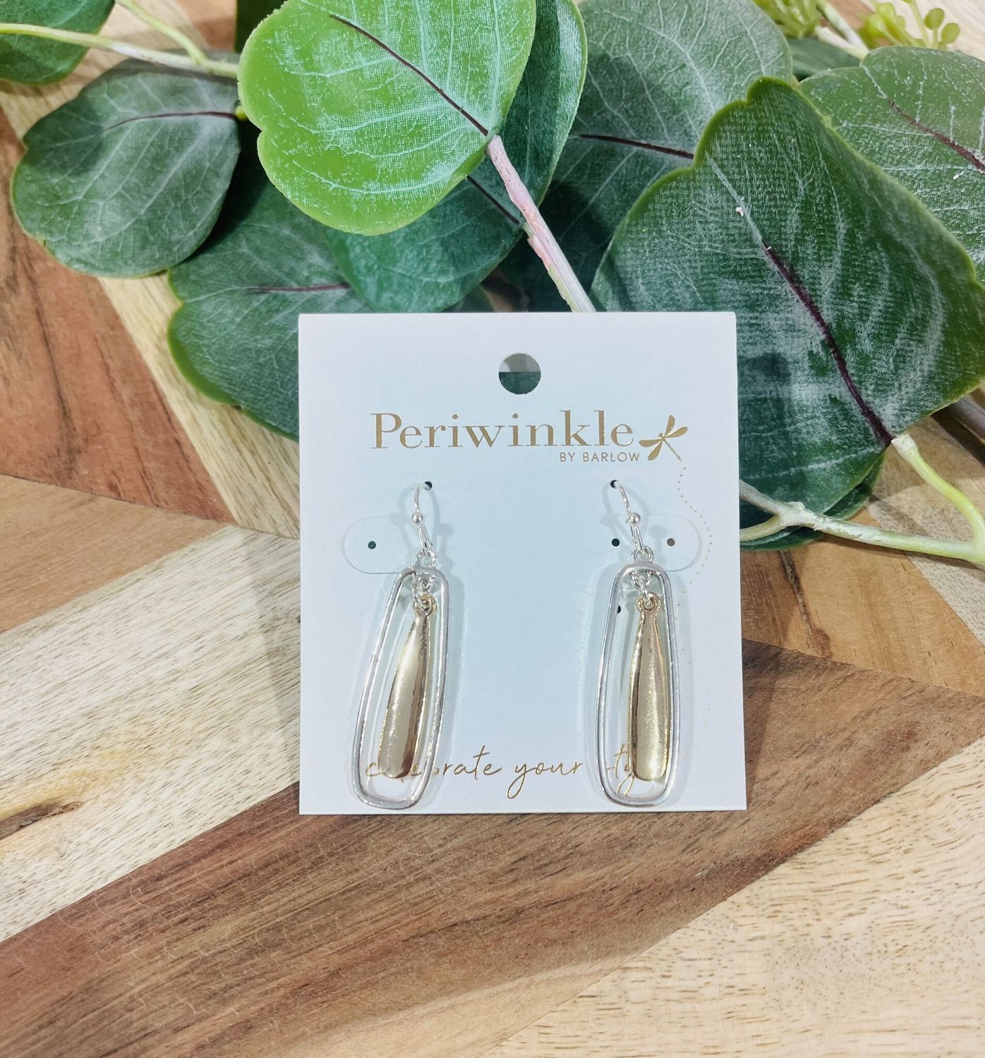 Two Tone Drop Earrings