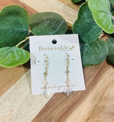 Gold Clover Drop Earrings