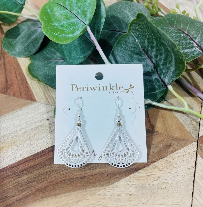 Matte Silver Cutout Earrings