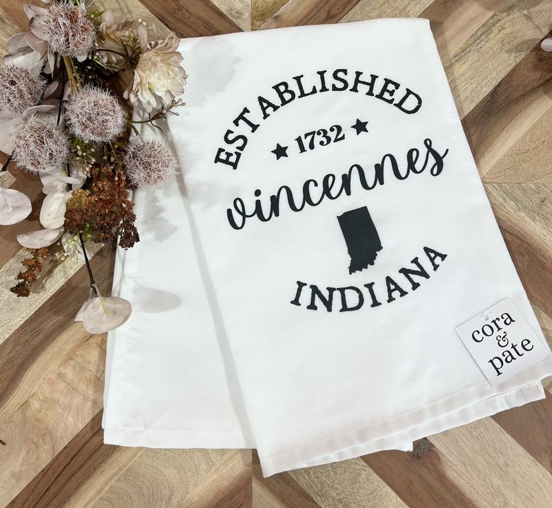 Vincennes, IN Tea Towel