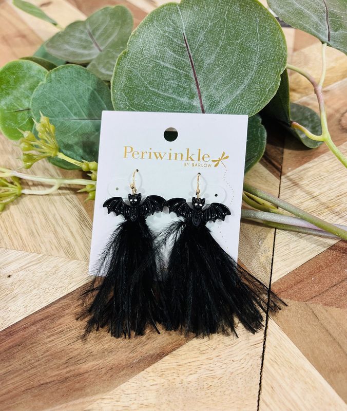 Feathered Bat Earrings