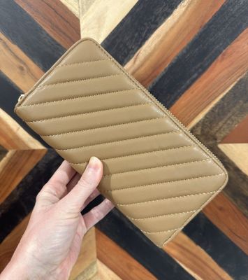 Kylie Quilted Wallet in Sand