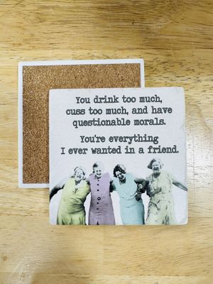 Cuss Too Much Ceramic Coaster