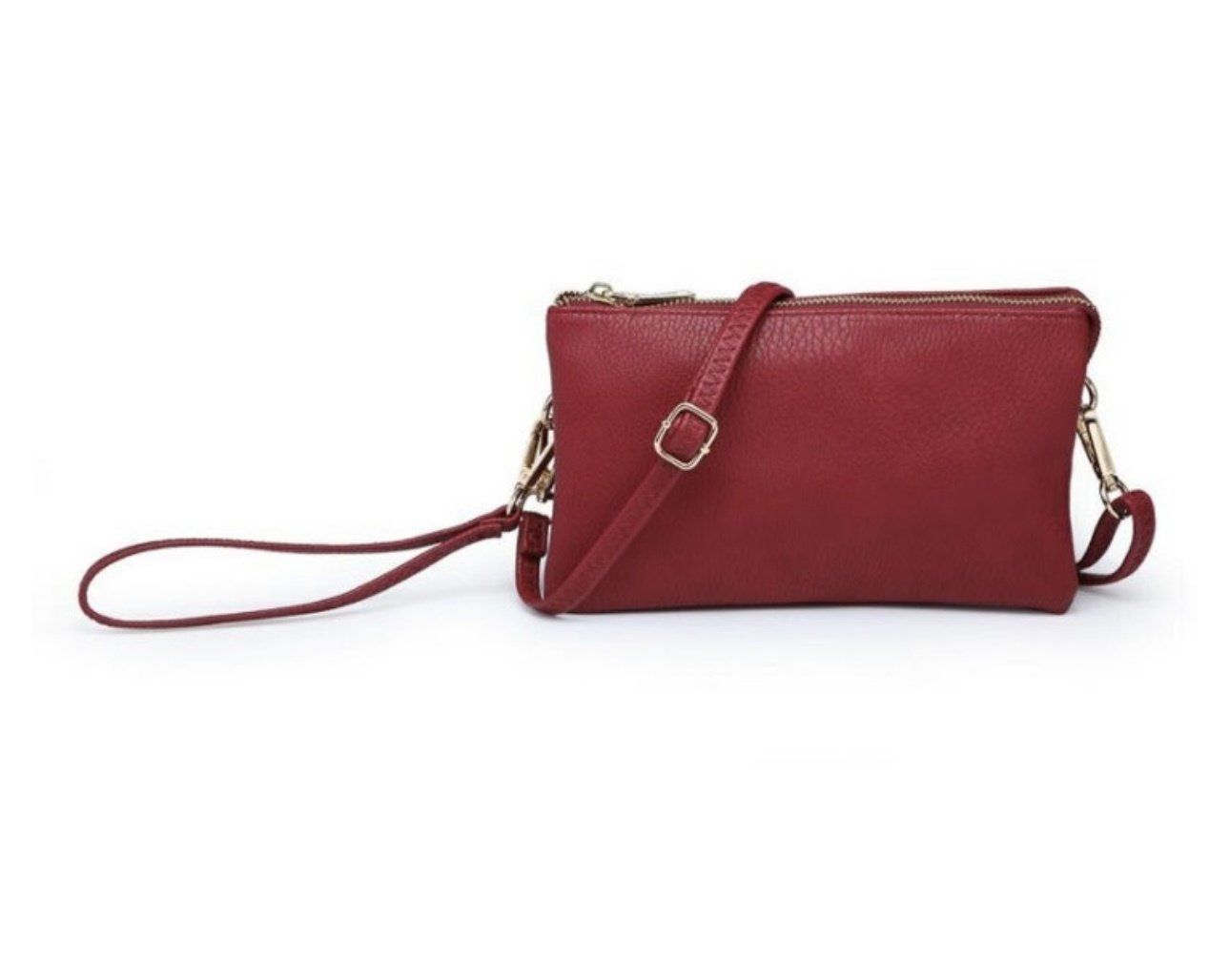 Wine Riley Triple Pocket Clutch