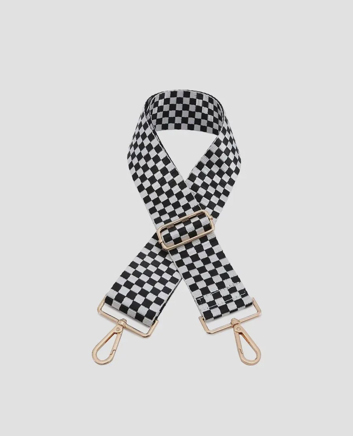 Black/White Check Guitar Strap