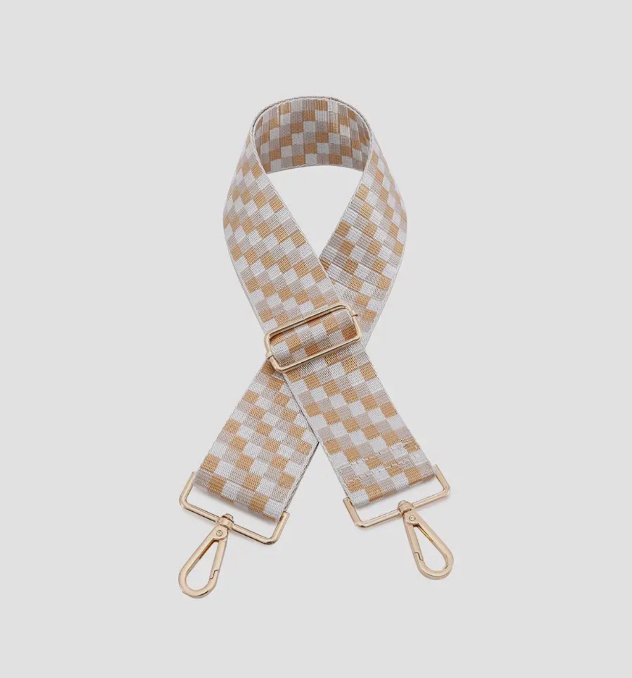 Beige Check Guitar Strap