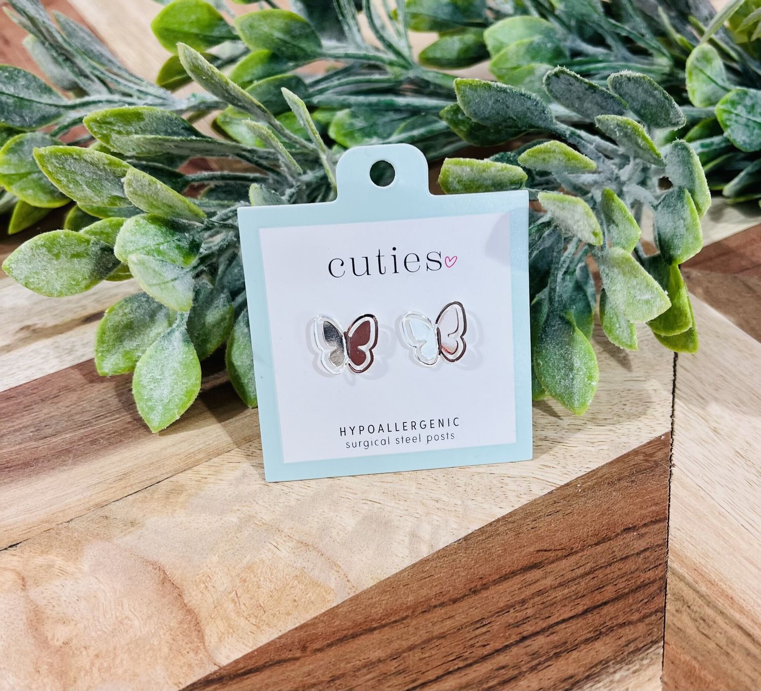 Silver Butterfly Cutout Studs