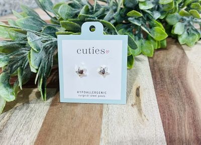 Silver Bubble Star Studs
