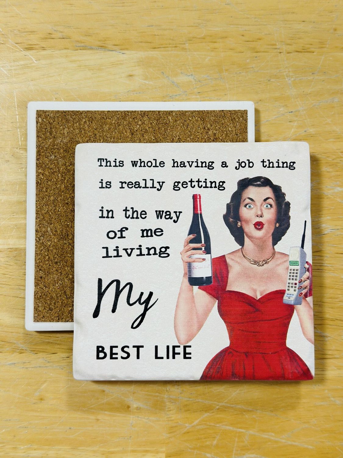 This Whole Job Thing Ceramic Coaster