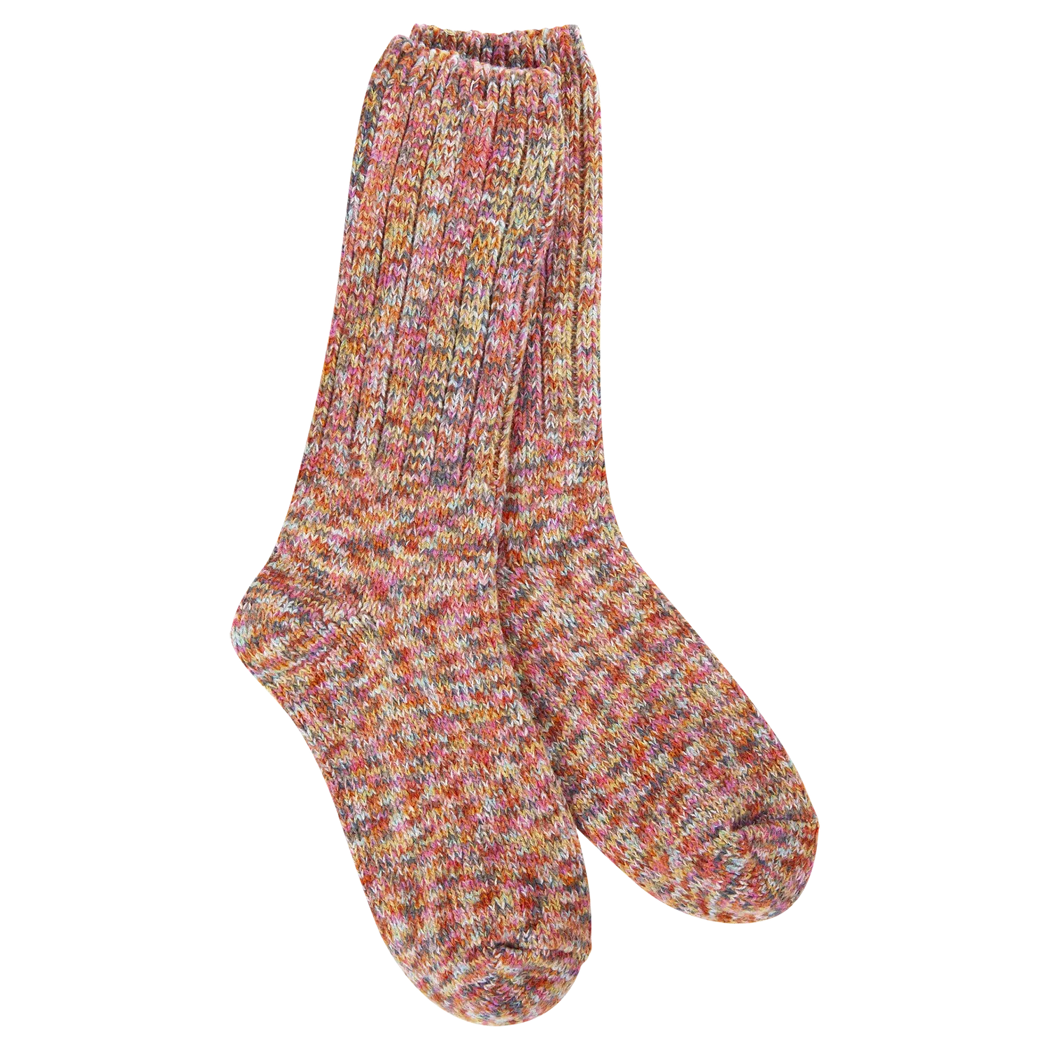 Ragg Crew Socks-Floral