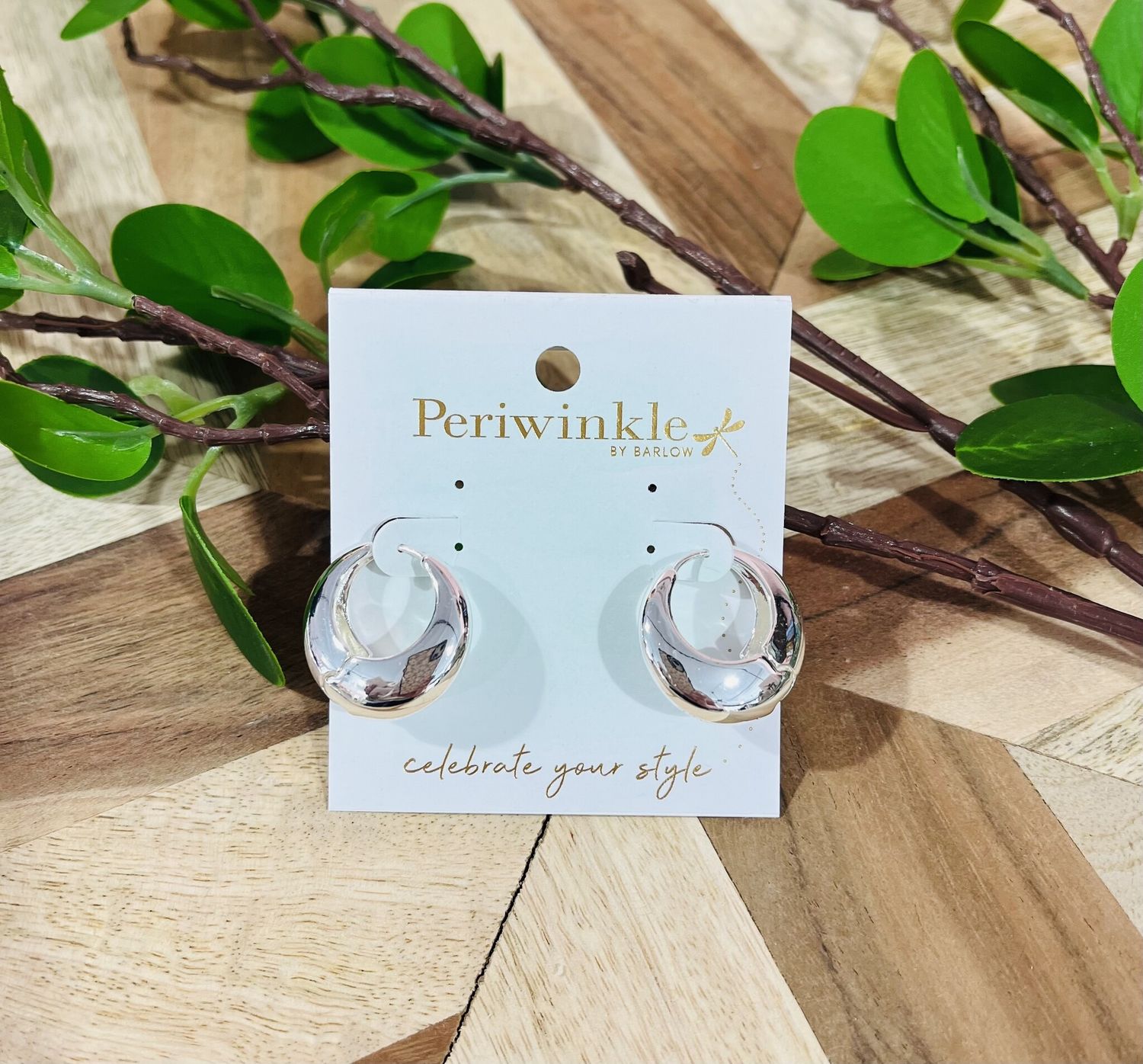 Silver Polished Huggie Earrings