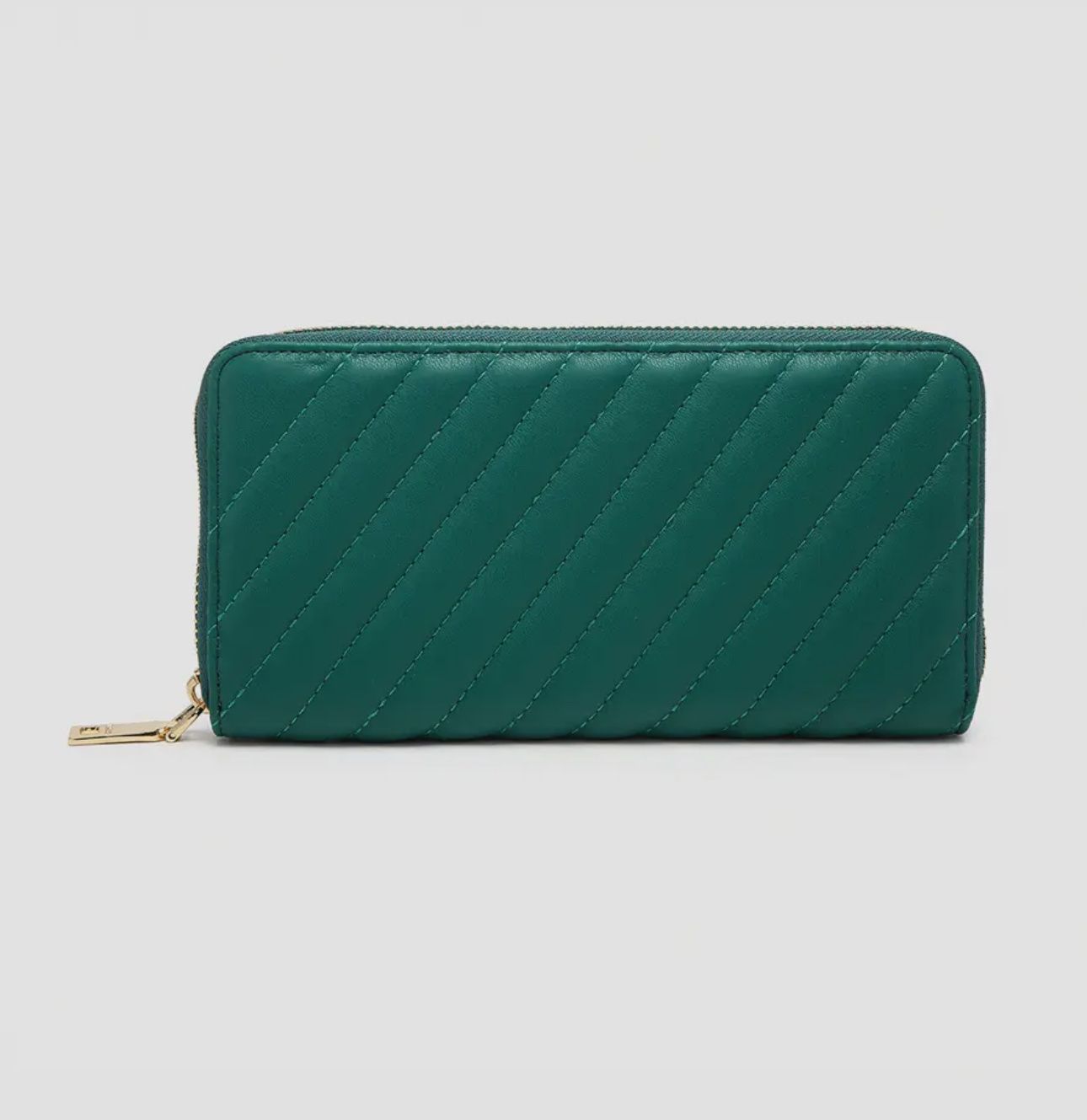 Kylie Quilted Wallet in Forest Green