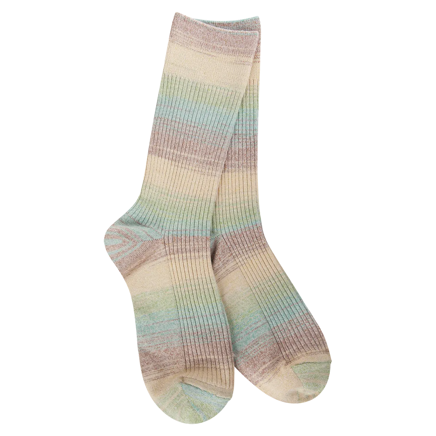 Light Ribbed Crew Socks-Blue Raspberry