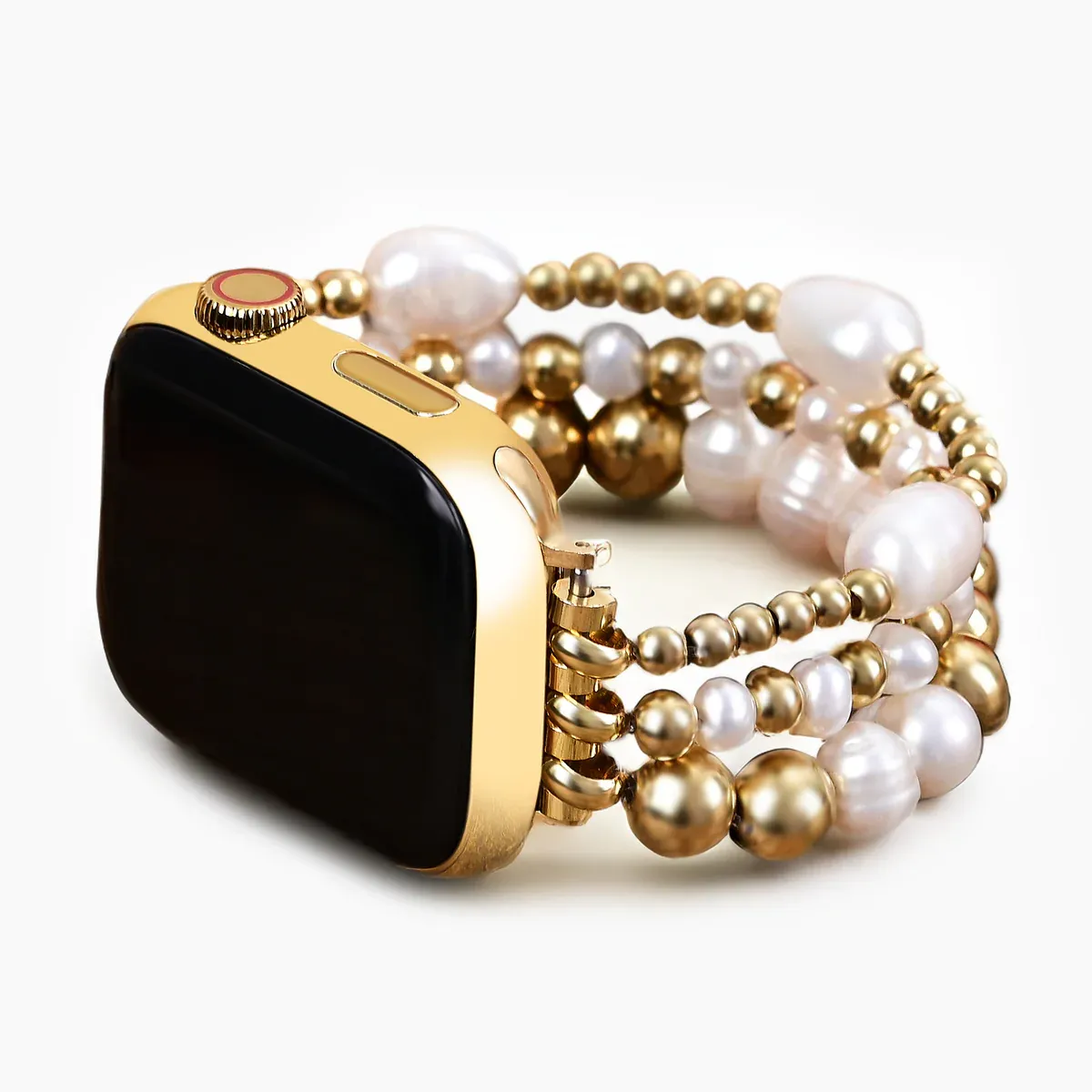 Golden Freshwater Pearl Stretch Apple Watch Band-Small