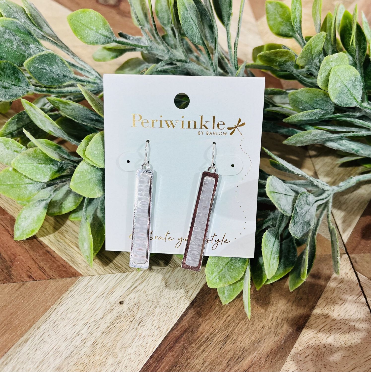 Hammered Rectangle Earrings