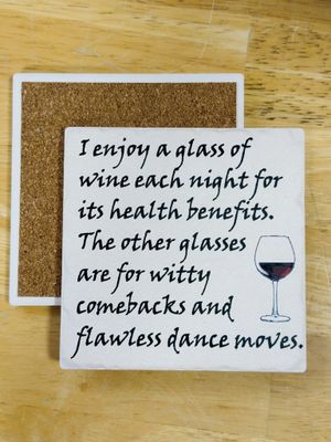 Enjoy a Glass of Wine Ceramic Coaster
