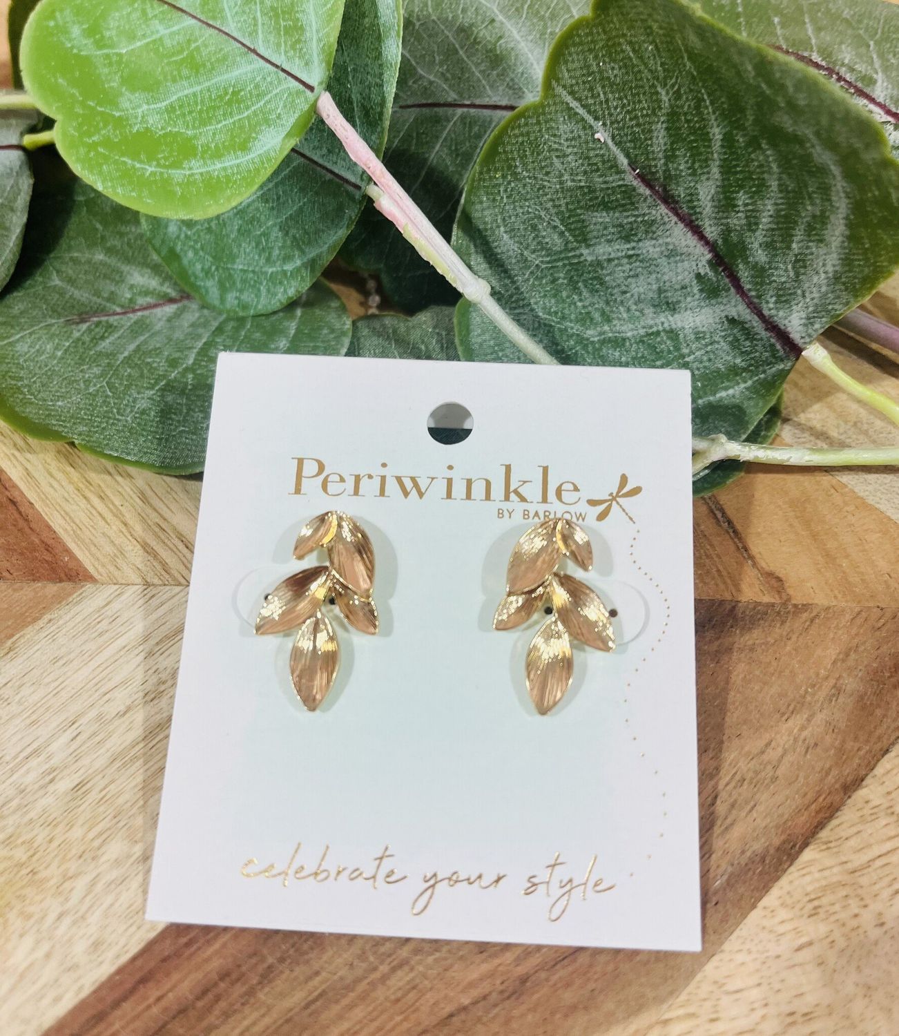 Gold Leaf Cluster Earrings