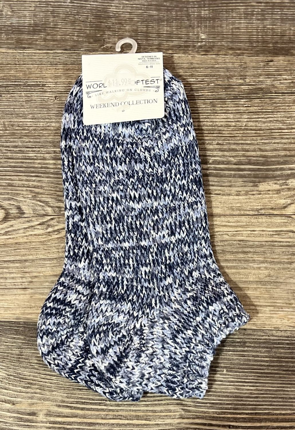 World’s Softest Ragg Low Socks-Denim
