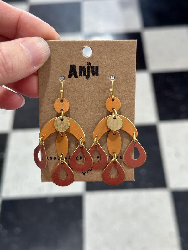 Rust/Orange Dangle Drop Earrings