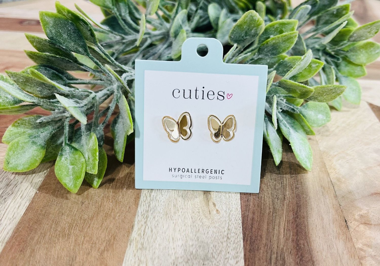 Gold Butterfly Cutout Studs