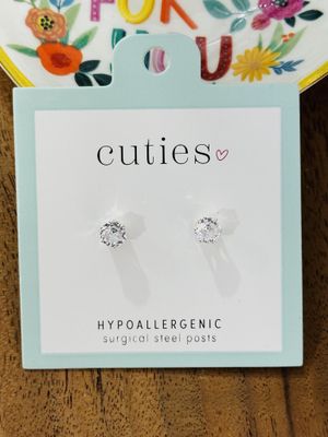 Silver Sparkle Studs