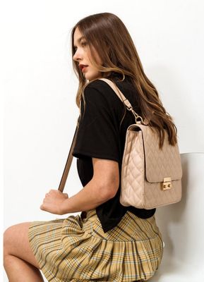 The Halston Convertible Backpack in Greige The Halston Convertible Backpack in Greige