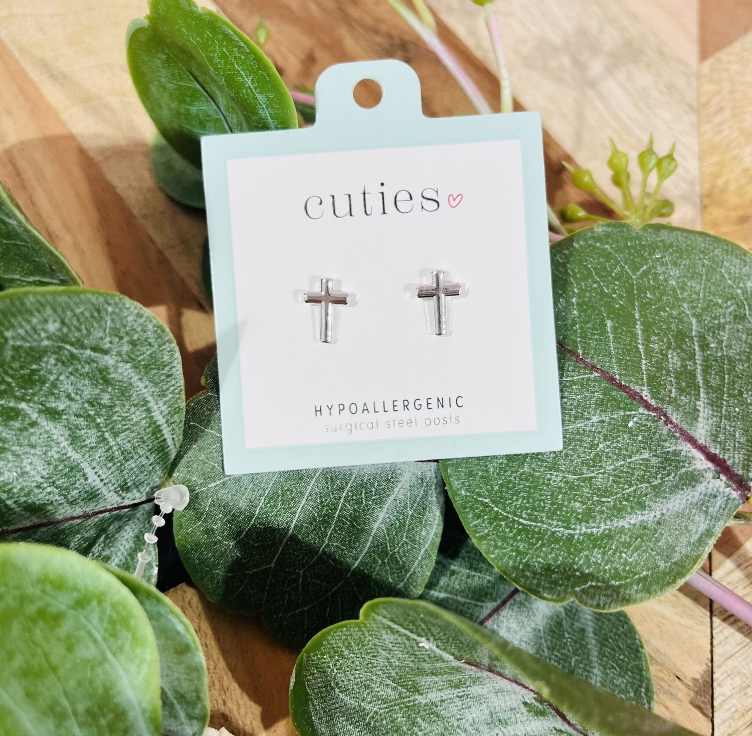 Silver Cross Studs