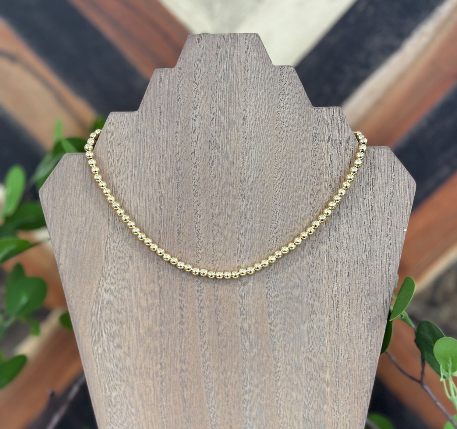 5mm Gold Ball Necklace