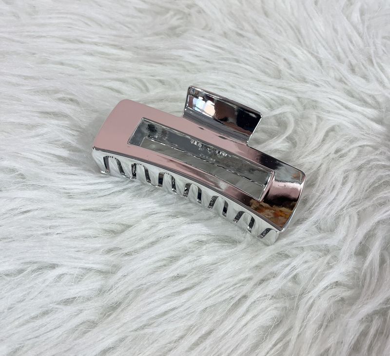 Silver Metallic Claw Clip