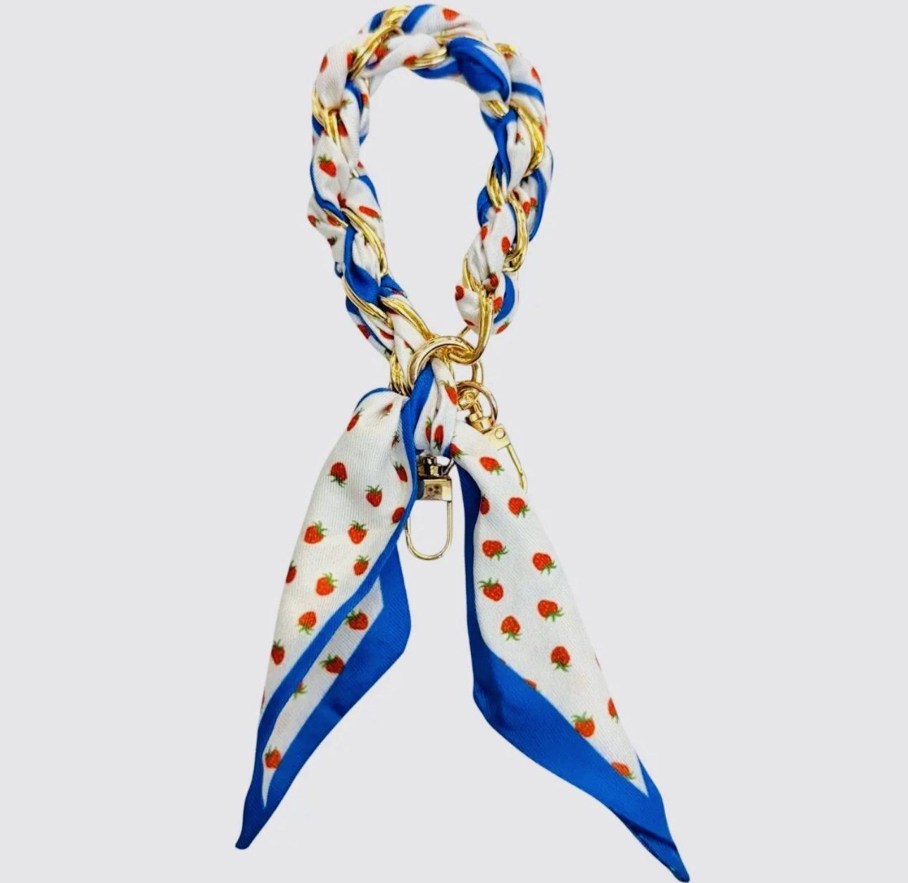 Strawberry Silk Scarf Phone Wristlet/Bag Charm