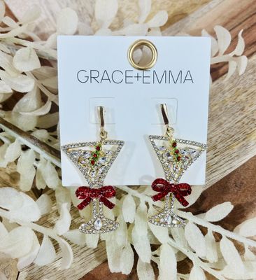 Jeweled Martini Earrings