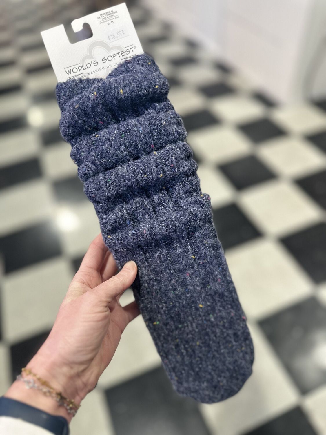 Denim Confetti Slouch Socks