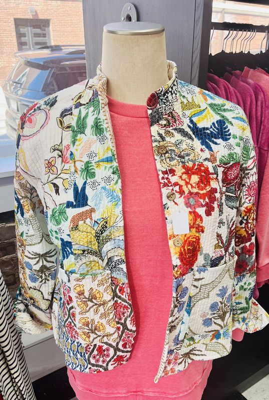 Quilted Patch Jacket-One Size