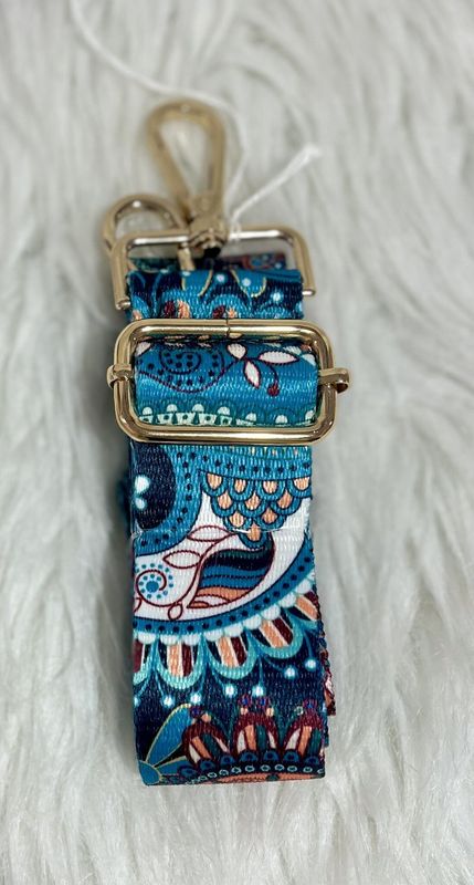 Teal Paisley Swirl Adjustable Guitar Strap