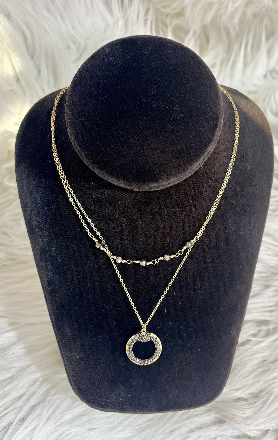 Studded Hoop Layered Necklace