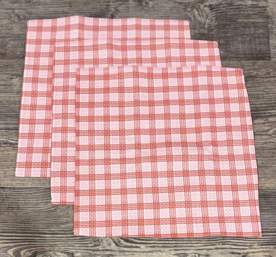 Cupids Plaid 3 Dishcloth Set