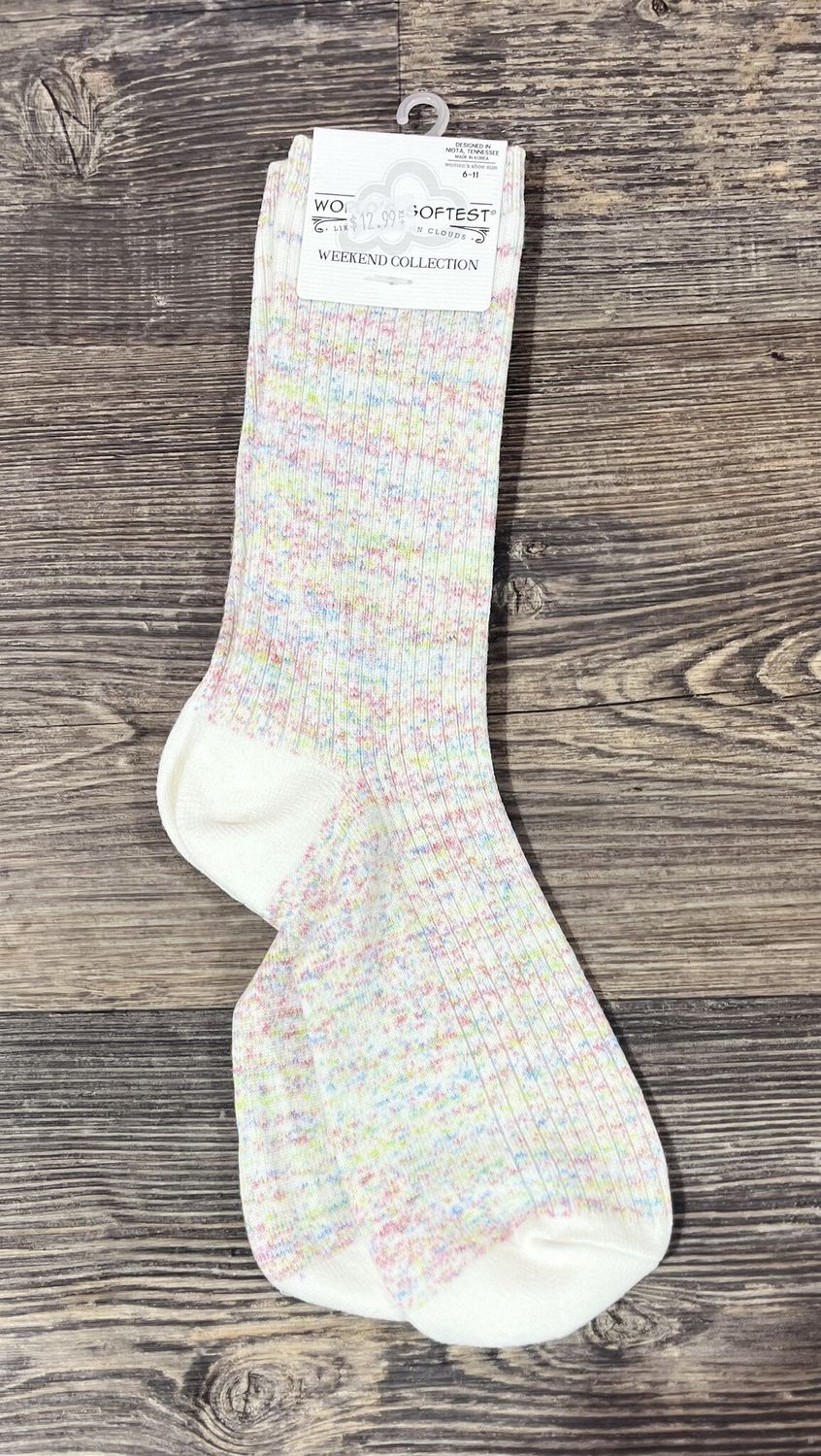 Birthday Cake Ribbed Crew Socks