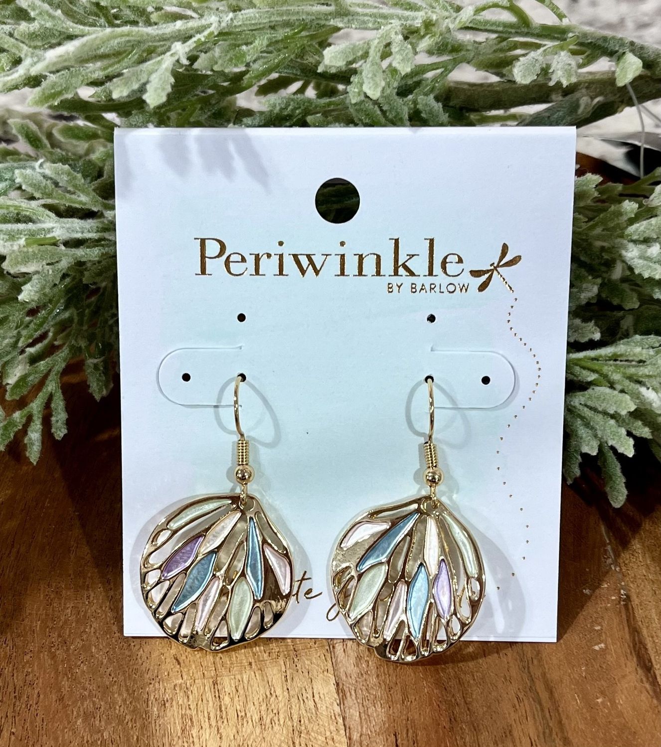 Multicolor Gold Cutout Earrings