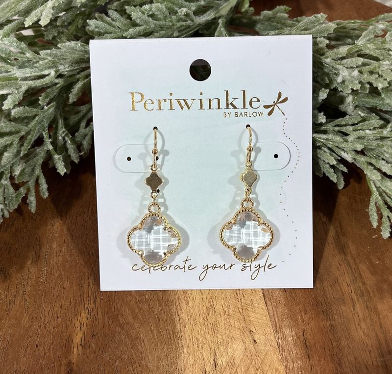 Gold Clover Dangle Earrings