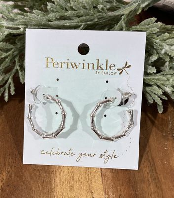 Silver Bamboo Hoop Earrings Silver Bamboo Hoop Earrings