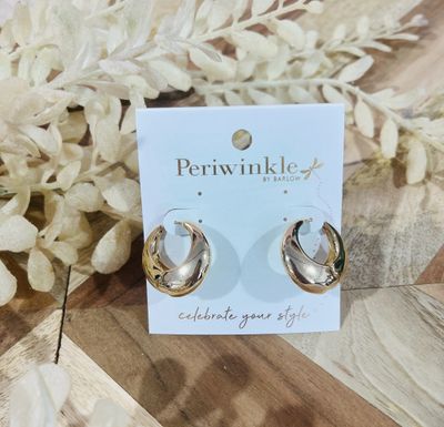 Gold Polished Huggie Hoop Earrings