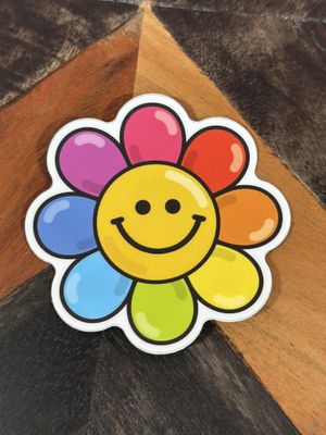 Smiley Flower Sticker