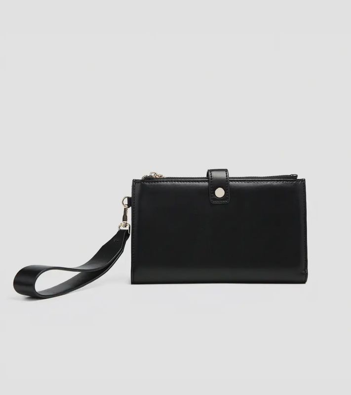 Lark Wallet with Wristlet in Black
